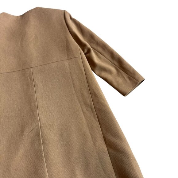 Orla Kiely Wool Blend Camel Coat Jacket Button-Down Velvet Pockets Size 6 Women - Picture 11 of 13